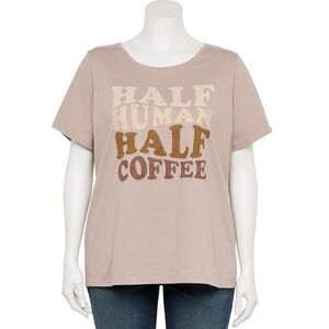 NWT Half Human Half Coffee Graphic Tee